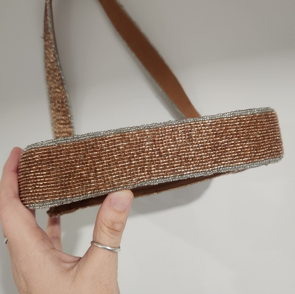 Maeve | Anthropologie The Fiona Beaded Bag | Metallic Bows - Picture 6 of 13